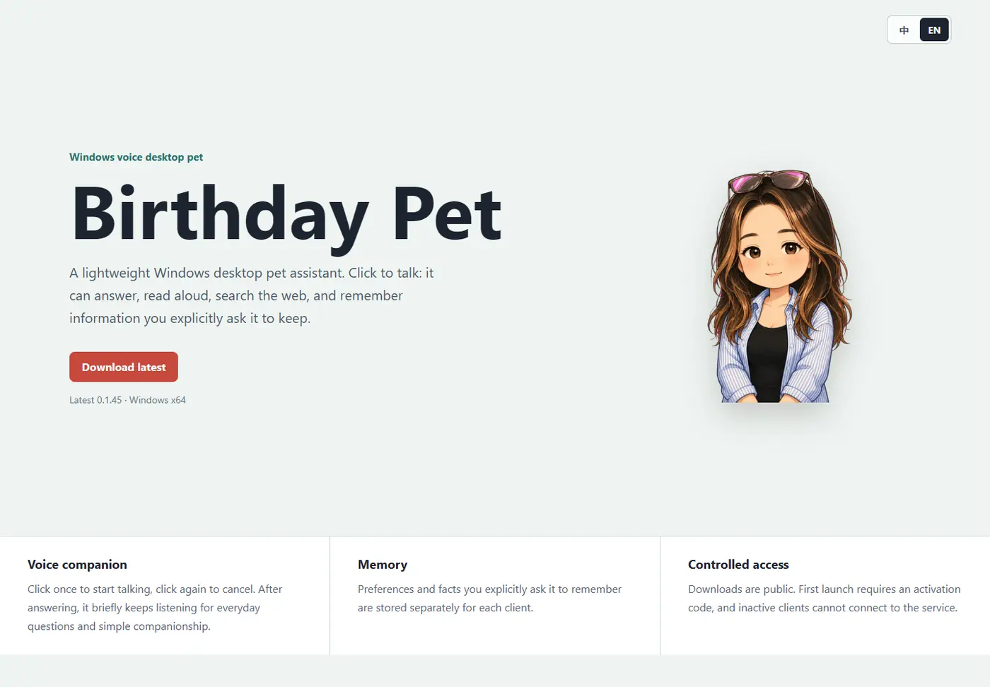 Birthday Pet product website